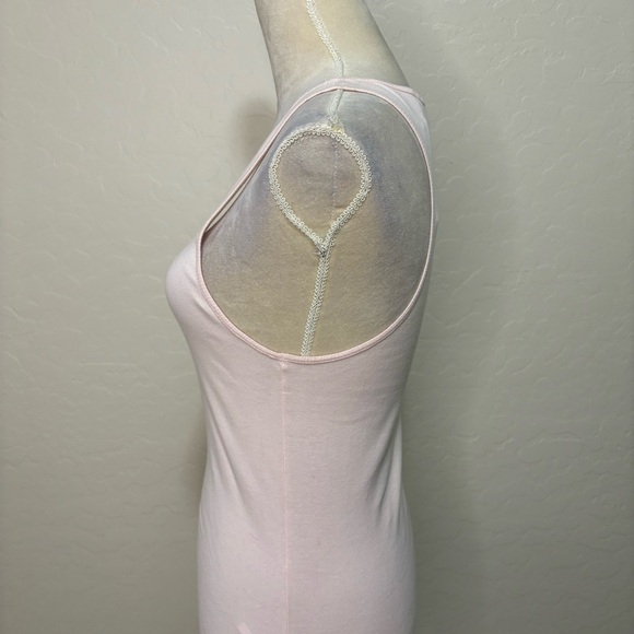 Helmut Lang Light Pink Cotton Scoop Neck Racerback Long Shirttail Tank Top M - Picture 9 of 12